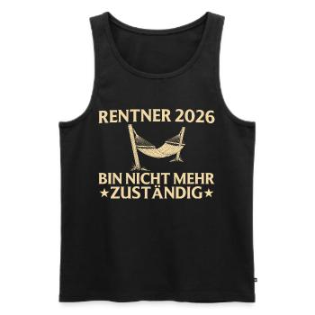 Pensioner 2026 deckchair - No longer responsible - Men's Premium Organic Tank Top - black - Front - Michal (187cm)
