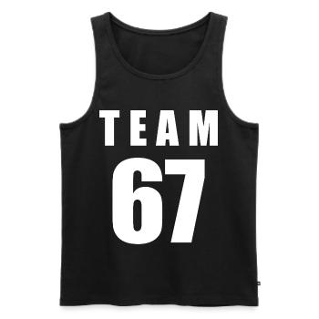 Team 67 - Männer Premium Bio Tank Top - Schwarz - Vorne - AI Model Male 178 light (178cm)