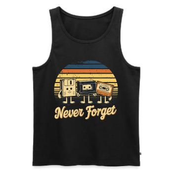 Never forget - Men's Premium Organic Tank Top - black - Front - AI Model Male 178 light (178cm)