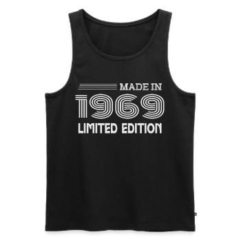 Original 1969 Vintage 1969 Retro-Jubiläum 1969 - Männer Premium Bio Tank Top - Schwarz - Vorne - AI Model Male 178 light (178cm)