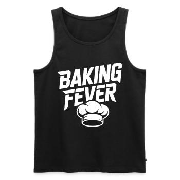 Backfieber Logo mit Kochmütze - Männer Premium Bio Tank Top - Schwarz - Vorne - AI Model Male 178 light (178cm)