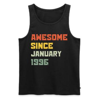 Awesome Since January 1996 Birthday Gift - Men's Premium Organic Tank Top - black - Front - Michal (187cm)