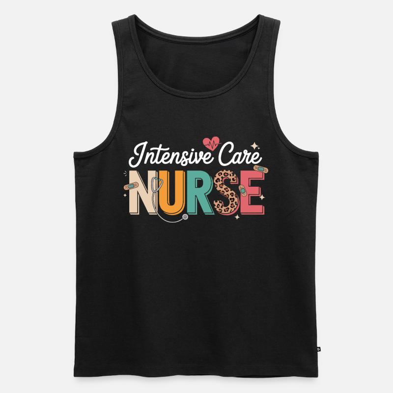 Intensive Care Nurse Farbenfroh - Männer Premium Bio Tank Top - Schwarz