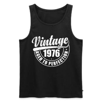 Geburtstagsgeschenk 1976 Jahrgang 1976 Retro 1976 - Männer Premium Bio Tank Top - Schwarz - Vorne - Michal (187cm)