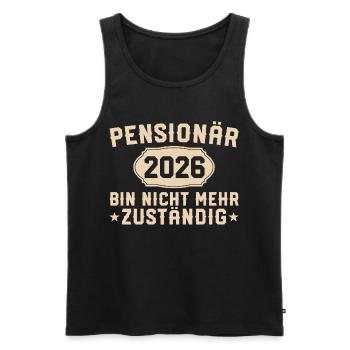 Retraité 2026 Non responsable - Débardeur bio Premium Homme - noir - Devant - Michal (187cm)