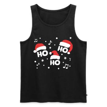 HO HO HO - Chapeaux de Noël avec notes de musique - Musique - Débardeur bio Premium Homme - noir - Devant - AI Model Male 178 light (178cm)