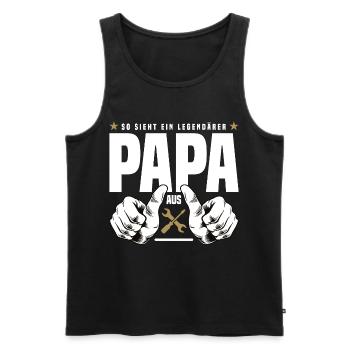 Legendärer Papa - Männer Premium Bio Tank Top - Schwarz - Vorne - Michal (187cm)