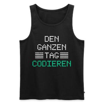 Ordinateur nerd CODANT TOUTE LA JOURNÉE DRÔLE - Débardeur bio Premium Homme - noir - Devant - Michal (187cm)