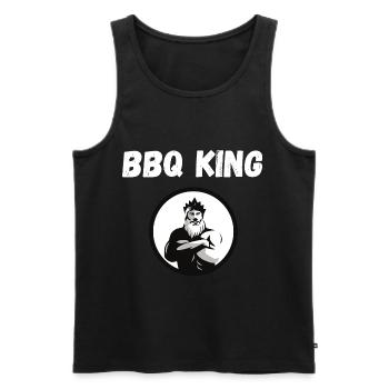 BBQ King  - Men's Premium Organic Tank Top - black - Front - AI Model Male 178 light (178cm)