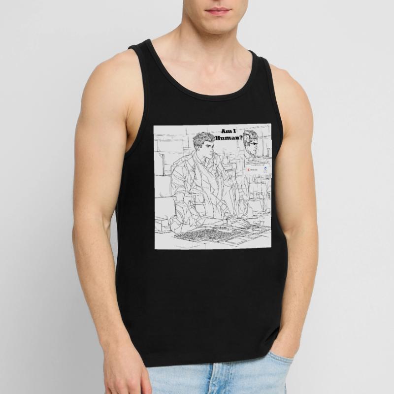 Mensch oder Roboter Männer Premium Bio Tank Top