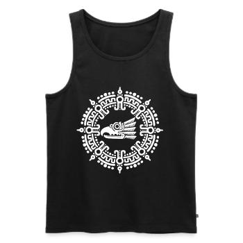 White Aztec symbol - Men's Premium Organic Tank Top - black - Front - Michal (187cm)