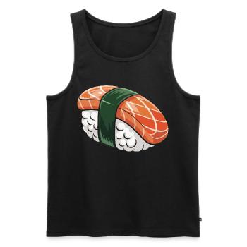 Nigiri Sushi mit Grüner Band - Männer Premium Bio Tank Top - Schwarz - Vorne - AI Model Male 178 light (178cm)