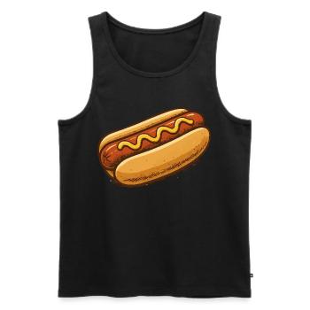 Hotdog Cartoon Illustration - Männer Premium Bio Tank Top - Schwarz - Vorne - AI Model Male 178 light (178cm)