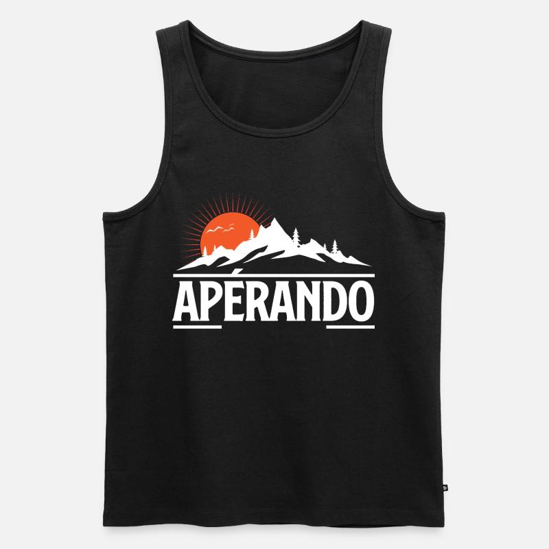 Sun Mountain Abenteuer - Männer Premium Bio Tank Top - Schwarz