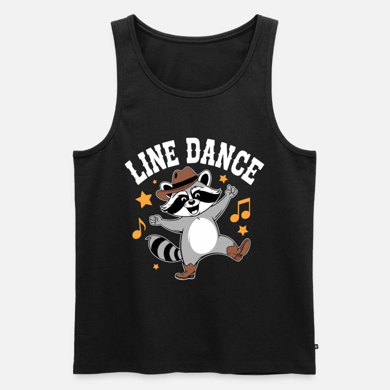 Line Dance Waschbär Groove - Männer Premium Bio Tank Top - Schwarz