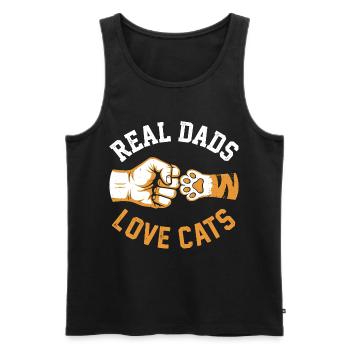 Real Dads Love Cats Lovers Funny Father - Men's Premium Organic Tank Top - black - Front - AI Model Male 178 light (178cm)
