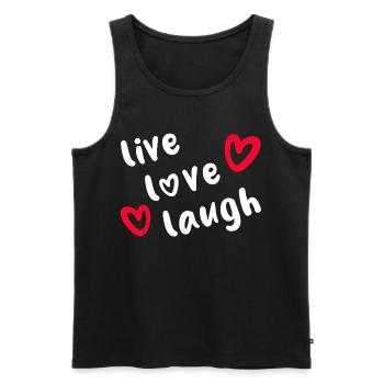 LIVE LOVE LAUGH - Ondes positives - Débardeur bio Premium Homme - noir - Devant - AI Model Male 178 light (178cm)