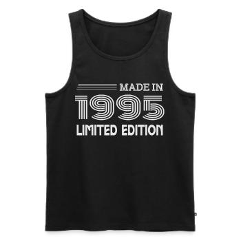 Original 1995 Vintage 1995 Retro Jubiläum 1995 - Männer Premium Bio Tank Top - Schwarz - Vorne - Michal (187cm)