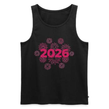 Célébration du réveillon du réveillon des feux d’artifice 2026 - Débardeur bio Premium Homme - noir - Devant - Michal (187cm)