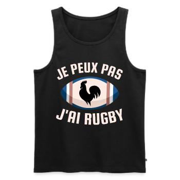 Ich kann nicht, ich habe Rugby. - Männer Premium Bio Tank Top - Schwarz - Vorne - Michal (187cm)