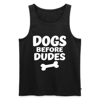 Dogs Before Dudes Dog Love Statement - Men's Premium Organic Tank Top - black - Front - Michal (187cm)