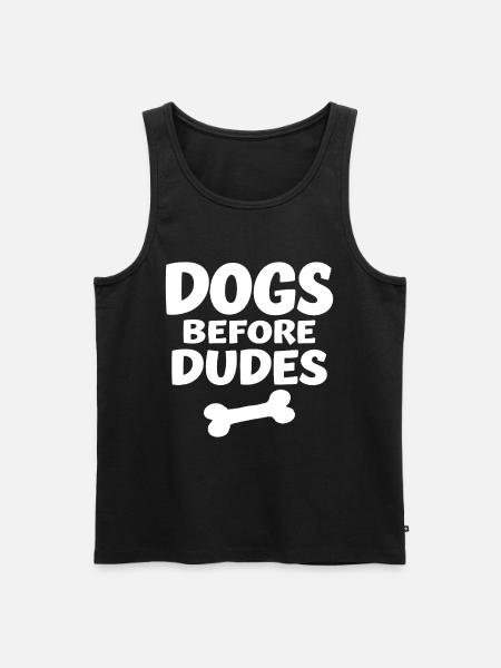 Dogs Before Dudes Hundeliebe Statement - Männer Premium Bio Tank Top - Schwarz