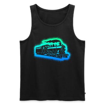 Steam Locomotive Model Railway Boys Men Railway - Men's Premium Organic Tank Top - black - Front - AI Model Male 178 light (178cm)