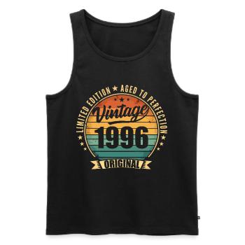 Millésime 1996 Anniversaire Limited Edition 1996 - Débardeur bio Premium Homme - noir - Devant - Michal (187cm)