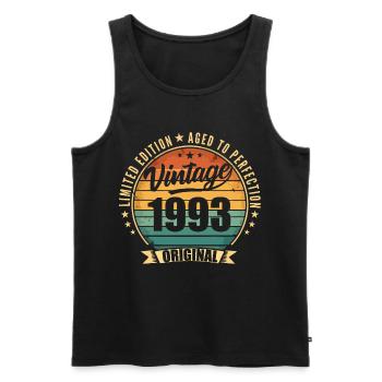 Vintage 1993 Anniversary Limited Edition 1993 - Männer Premium Bio Tank Top - Schwarz - Vorne - Michal (187cm)