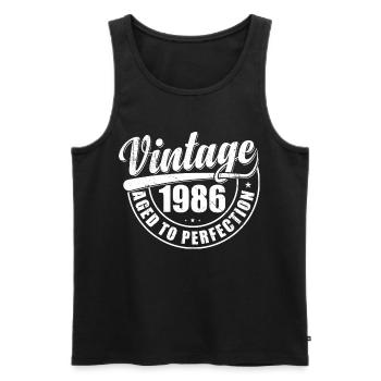 Birthday Gift 1986 Vintage 1986 Retro 1986 - Men's Premium Organic Tank Top - black - Front - AI Model Male 178 light (178cm)