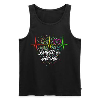 Confetti in the Heart - Carnival in the Blood - Cologne - Men's Premium Organic Tank Top - black - Front - Michal (187cm)