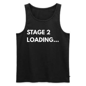 Stage 2 Loading – Performance Car Shirt - Men's Premium Organic Tank Top - black - Front - AI Model Male 178 light (178cm)