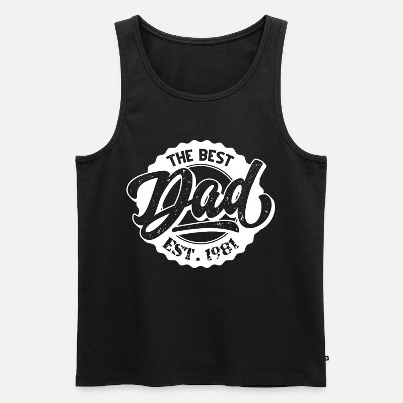 The Best Dad EST 1981 - Männer Premium Bio Tank Top - Schwarz