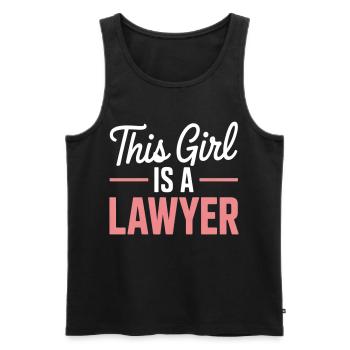 This girl is a lawyer - Men's Premium Organic Tank Top - black - Front - AI Model Male 178 light (178cm)