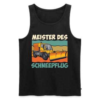 Winterdienst MEISTER DES SCHNEEPFLUG Lustiges - Männer Premium Bio Tank Top - Schwarz - Vorne - AI Model Male 178 light (178cm)