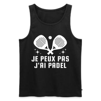 Je peux pas j ai padel - Débardeur bio Premium Homme - noir - Devant - Michal (187cm)