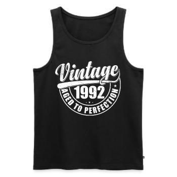 Cadeau d’anniversaire 1992 Millésime 1992 Rétro 1992 - Débardeur bio Premium Homme - noir - Devant - Michal (187cm)