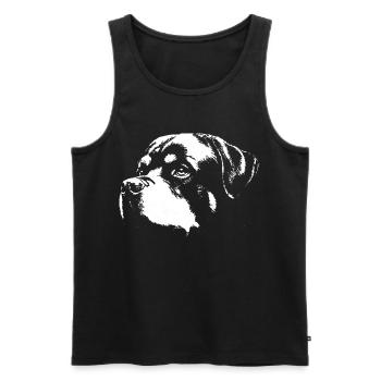 Dog Rott Silhouette Black White - Men's Premium Organic Tank Top - black - Front - AI Model Male 178 light (178cm)