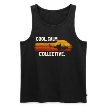 Cool Calm Collective Cool Gelassen Kollektiv - Men's Premium Organic Tank Top - black - Front - Michal (187cm)