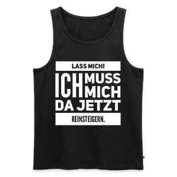 Drôle. Laisse-moi, je dois m’y mettre - Débardeur bio Premium Homme - noir - Devant - AI Model Male 178 light (178cm)