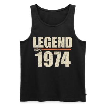 Anniversaire 1974 | Légende depuis 1974 - Débardeur bio Premium Homme - noir - Devant - Michal (187cm)
