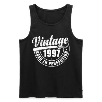 Geburtstagsgeschenk 1997 Jahrgang 1997 Retro 1997 - Männer Premium Bio Tank Top - Schwarz - Vorne - Michal (187cm)