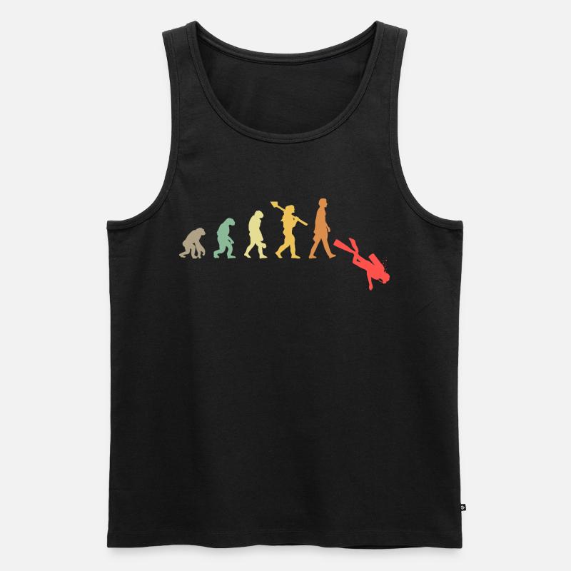 Evolution Tauchen Scuba Diver - Männer Premium Bio Tank Top - Schwarz