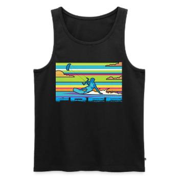 Le kitesurf - Débardeur bio Premium Homme - noir - Devant - Michal (187cm)