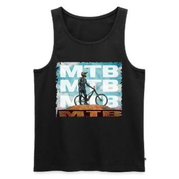 MTB - Men's Premium Organic Tank Top - black - Front - AI Model Male 178 light (178cm)