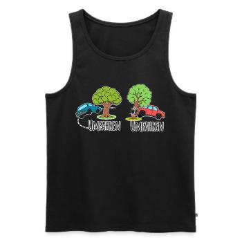 Driving around or driving around the tree by car? - Men's Premium Organic Tank Top - black - Front - AI Model Male 178 light (178cm)