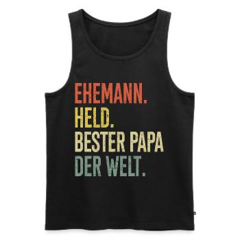 Bester Papa der Welt Gradient - Männer Premium Bio Tank Top - Schwarz - Vorne - AI Model Male 178 light (178cm)