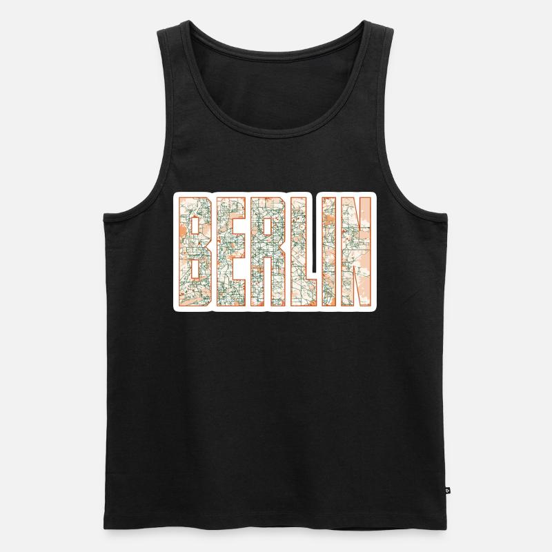 Berlin Stadtplan - Männer Premium Bio Tank Top - Schwarz
