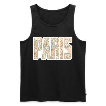 Carte de la ville de Paris - Débardeur bio Premium Homme - noir - Devant - AI Model Male 178 light (178cm)