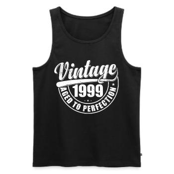 Geburtstagsgeschenk 1999 Jahrgang 1999 Retro 1999 - Männer Premium Bio Tank Top - Schwarz - Vorne - Michal (187cm)